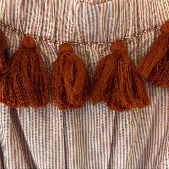 TULAROSA Dress Womens Small Revolve Lana Getty Stripe Tassel Boho Midi Flirty - Picture 4 of 13